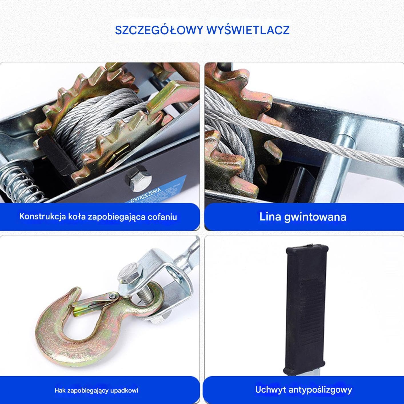 Wciągarka Do Liny Ręczny Napinacz Z Podwójnym Hakiem | Wyciągarka do z Podwójnym Hakiem Zapadkowym Do Ciągnięcia Zaciskania Holowania Prac Ogrodowych Wiązania Konstrukcji Tarasu