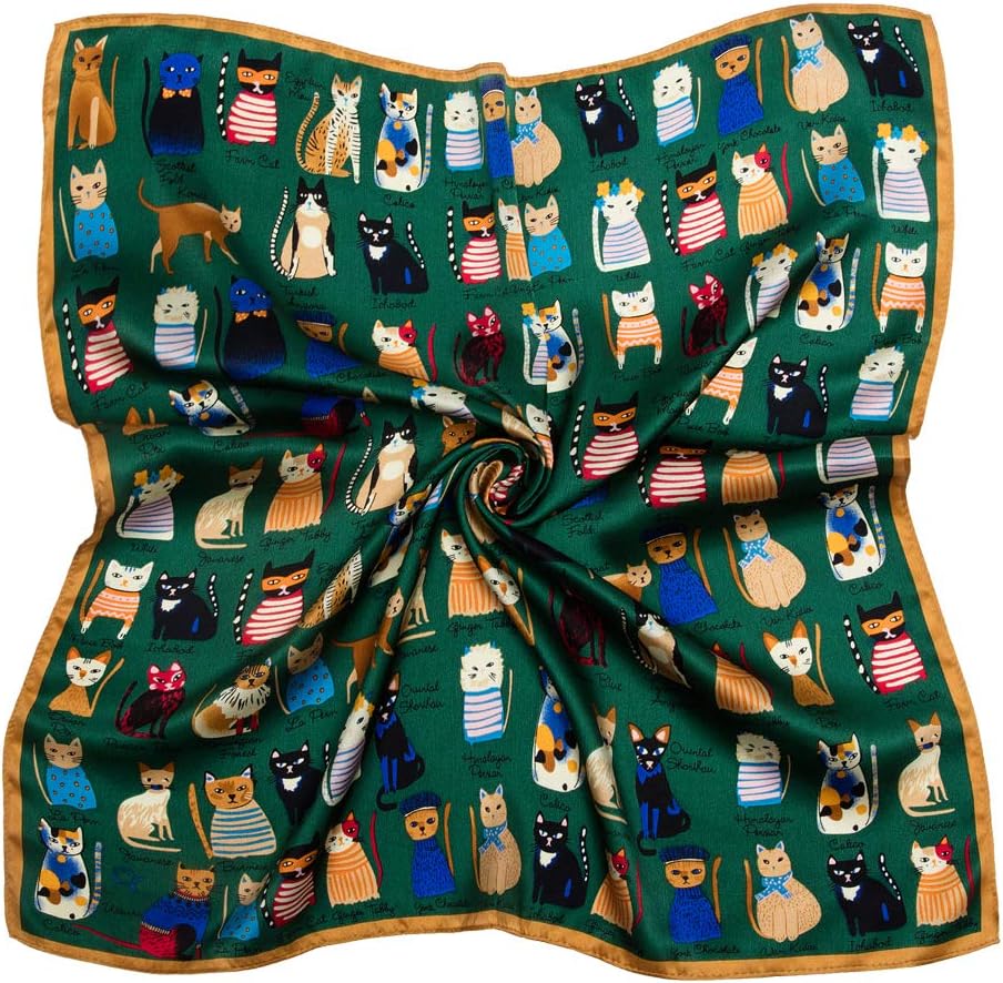 100% Mulberry Silk Scarf Square Hair Scarves Fashion Pattern Neck Scarfs for Women - Image 2