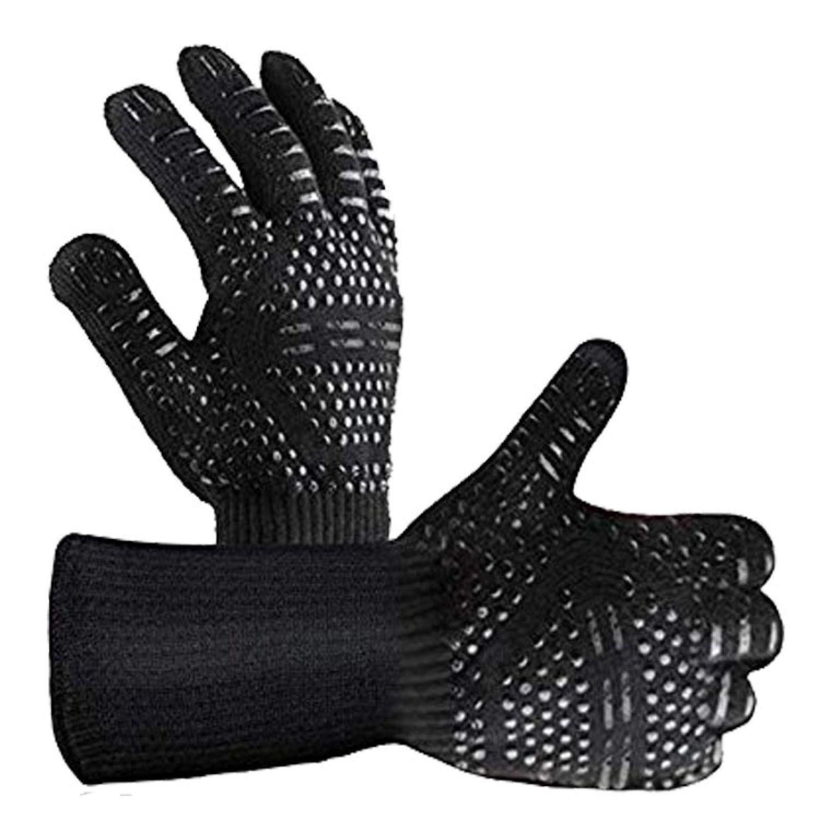 Lot de 2 gants en silicone aramide ignifuges pour four et chaudière à haute température