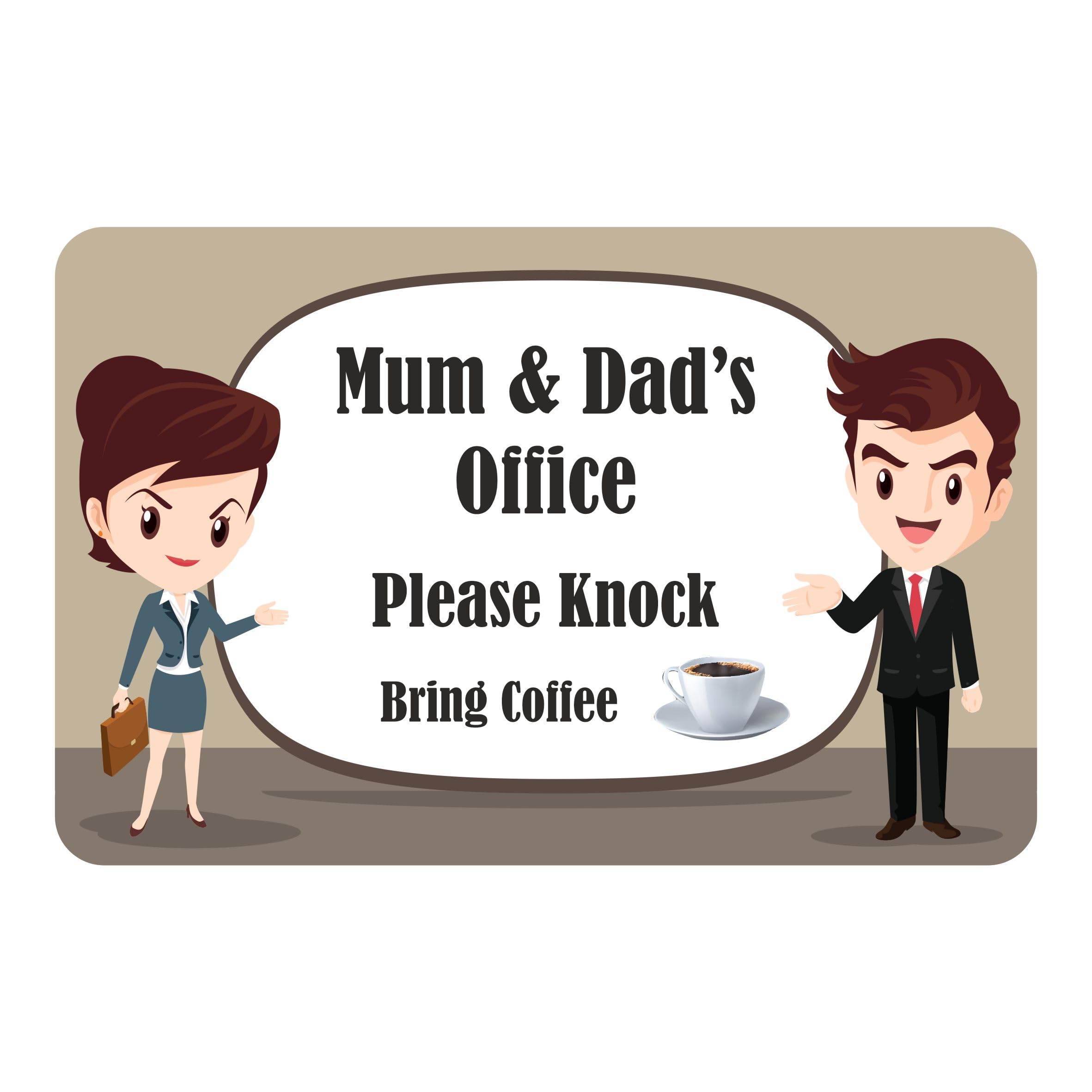 Precision Designs Mum & Dads Office/Kids Bedroom Door Sign Personalised For You - Any Name! Door Plaque,Girls/Boys,Office,Decor,Kids Room,Study