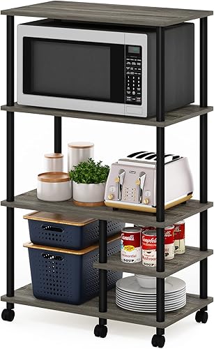 Miniatura 32 de Furinno Turn-N-Tube - Carrito de estante de cocina, nogal Columbia/negro Columbia Nogal/Negro,Ámbar Pino/Negro,Americano oscuro/Negro,Roble