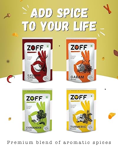 Miniatura 2 de ZOFF Spices Combo Pack de 4  Especias en polvo tradicionales indias con chile en polvo de Cachemira, Garam Masala, polvo de cilantro, cúrcuma en