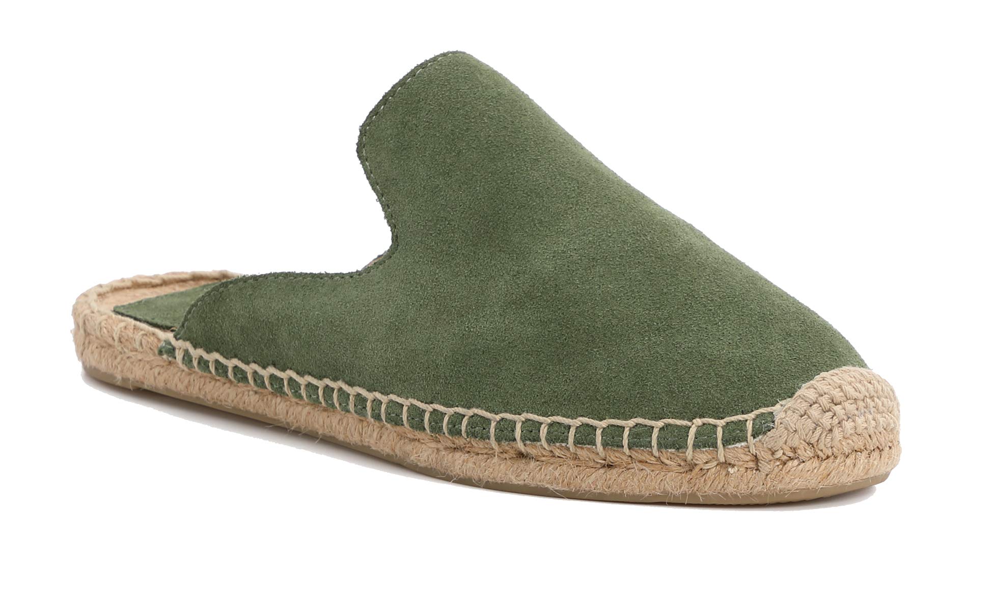 U-lite Women's Simple Mule Breathable Flat Espadrilles Shoes, Pure Color Mules