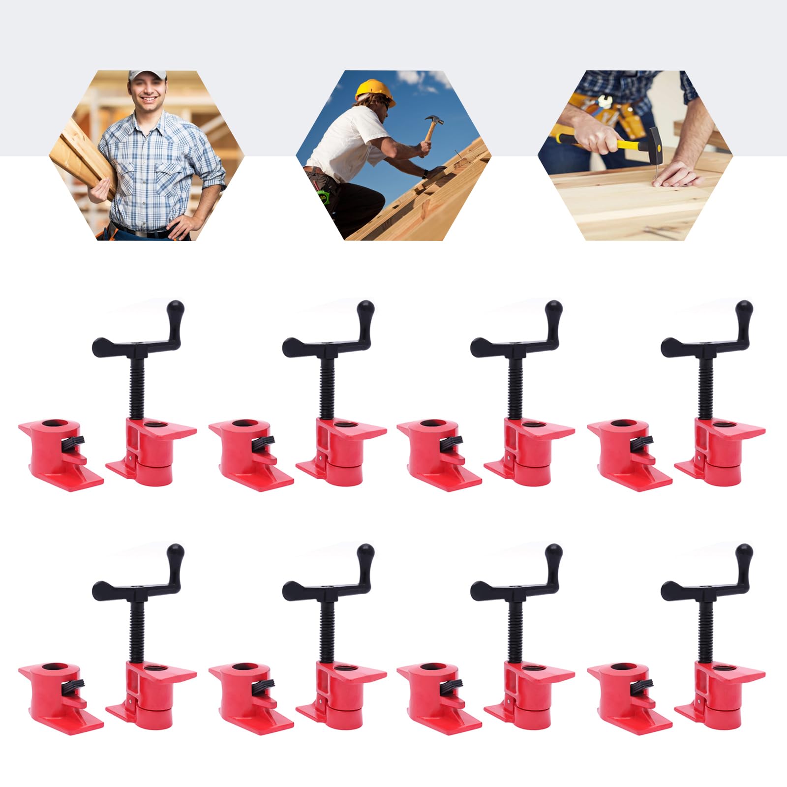 Juego de 8 abrazaderas para tornillos de tubo, abrazadera de sujeción rápida, juego de abrazaderas de metal de 3/4 pulgadas para carpintería, bricolaje