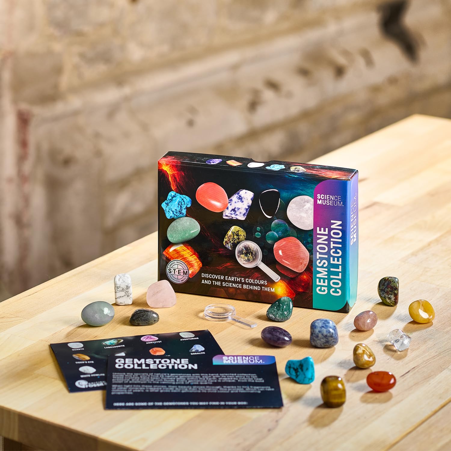 SCIENCE MUSEUM Gemstone Collection Kit - 15 Real Gemstone Specimens, Educational STEM Geology Set, Gift-Ready Science Collection - Image 2