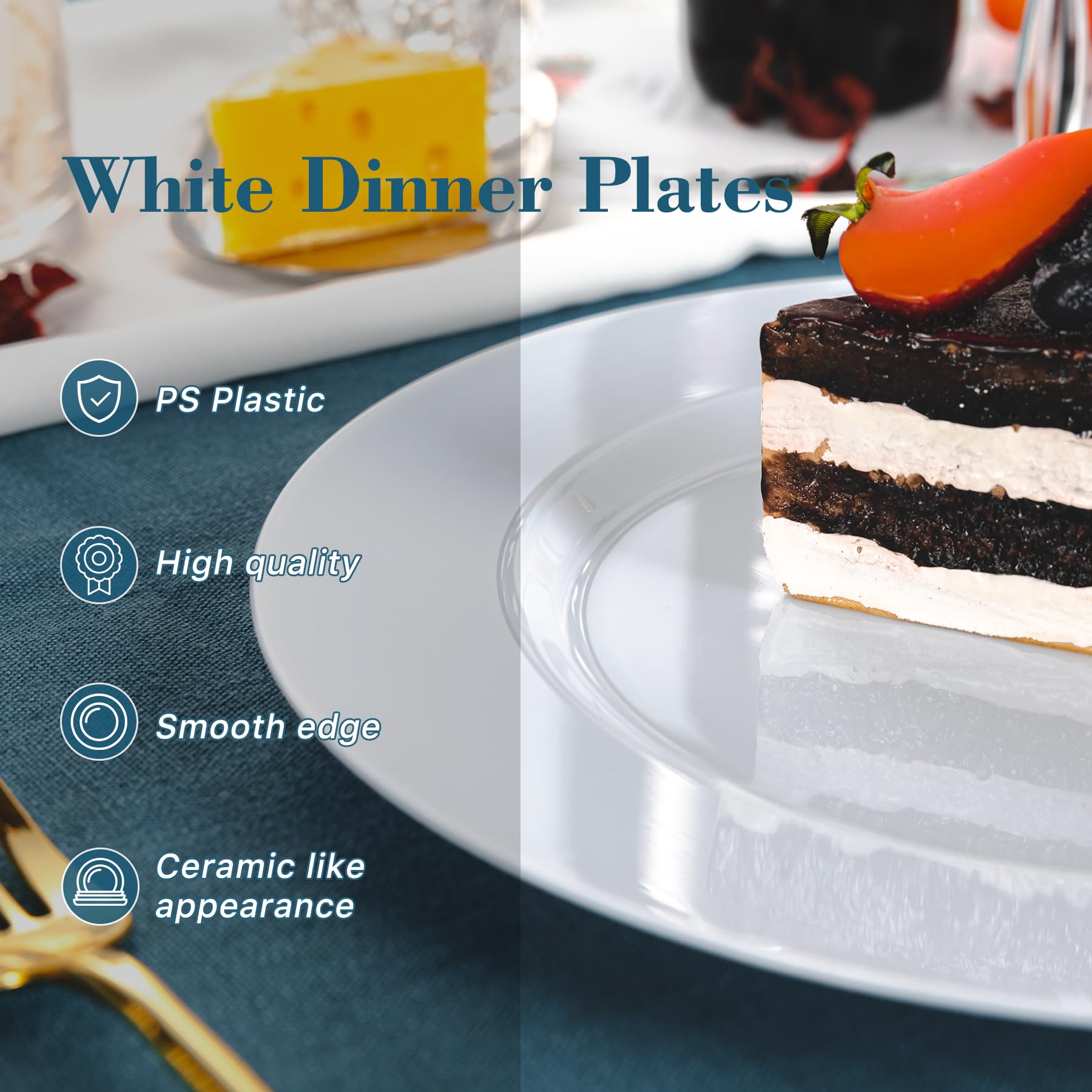 White Disposable Plates - 100 Pack -3 White Disposable Plates - 100 Pack -3