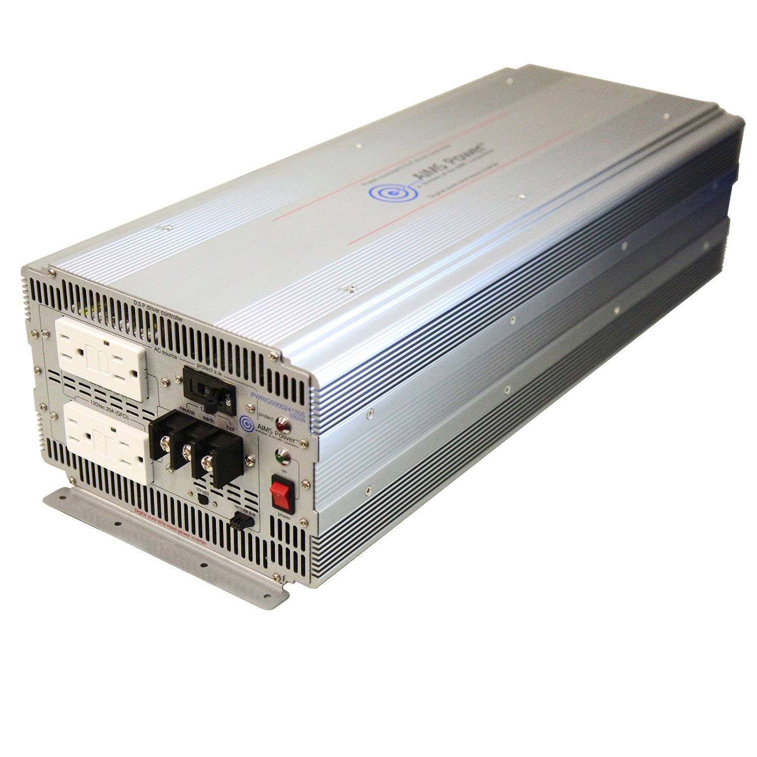 AIMS Power 5000 Watt 12V DC to 120V AC Industrial Pure Sine Power Inverter Industrial