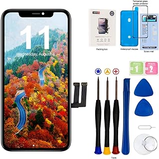 for iPhone 11 LCD Screen Replacement 6.1 Inch Frame Assembly LCD Display and 3D Touch Screen Digitizer with Repair Tools Kit for A2111, A2223, A2221 with Waterproof Adhesive Tempered Glass