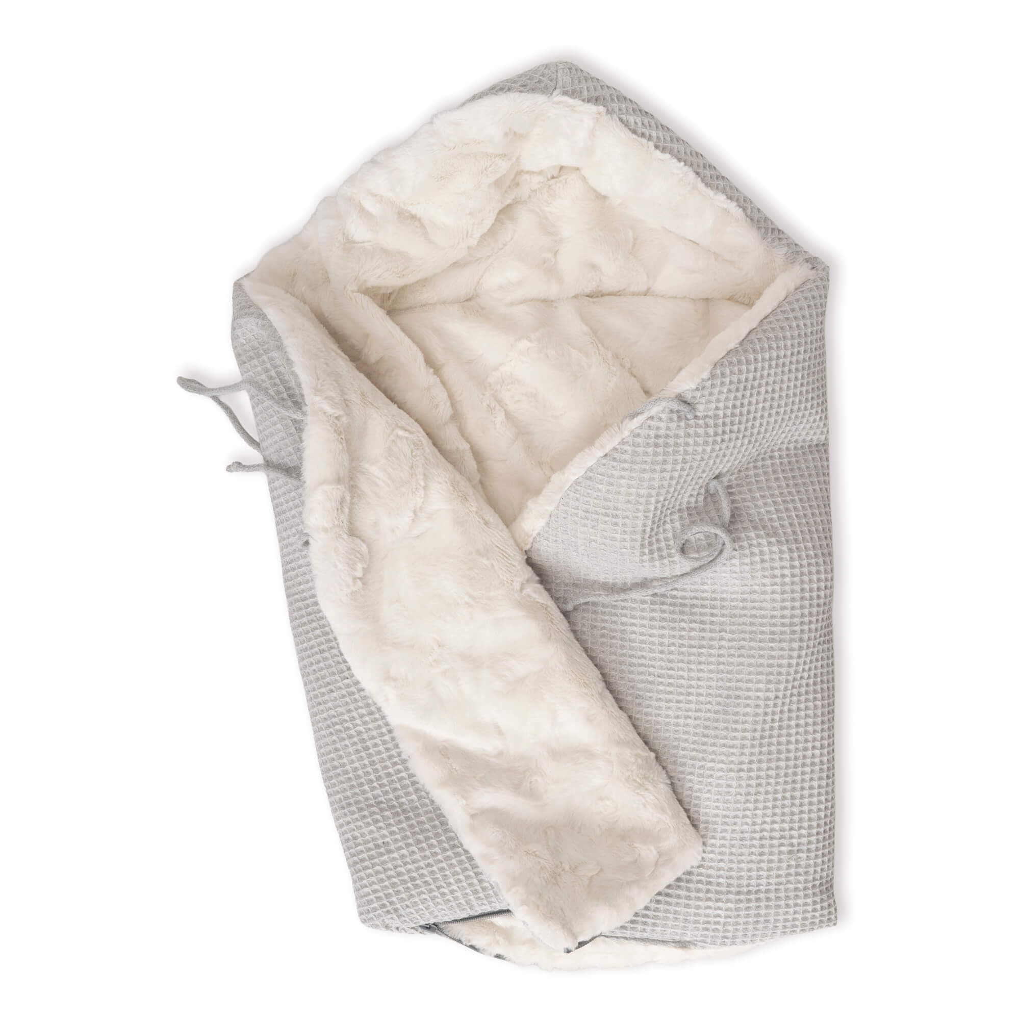Saco Capazo Bebé Invierno Universal; Carrito, Cuna, Silla de Paseo, Manta Arrullo Bebé Invierno en Algodón. Saco Primera Puesta. 2 en 1: Saco 76x35 cm o Manta 110x 55cm. Hecho en España. (Gris Medio)