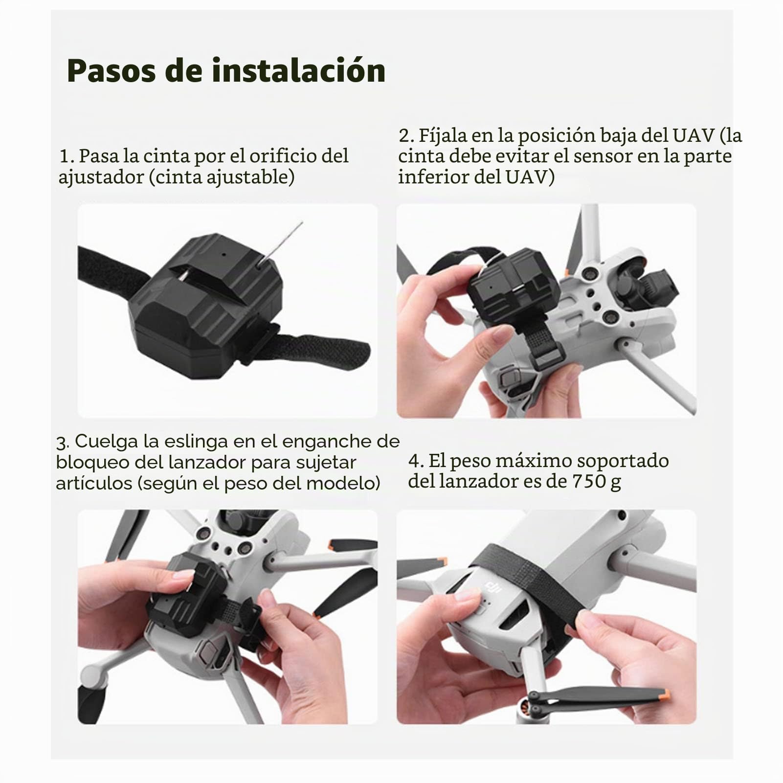 Fockety Lanzador de Drones, Accesorio de Liberación Rápida para Drones, Dispensador de Drones, Kit de Entrega de Drones, Sistema de Caída de Aire de Drones 2.4G con Control Remoto