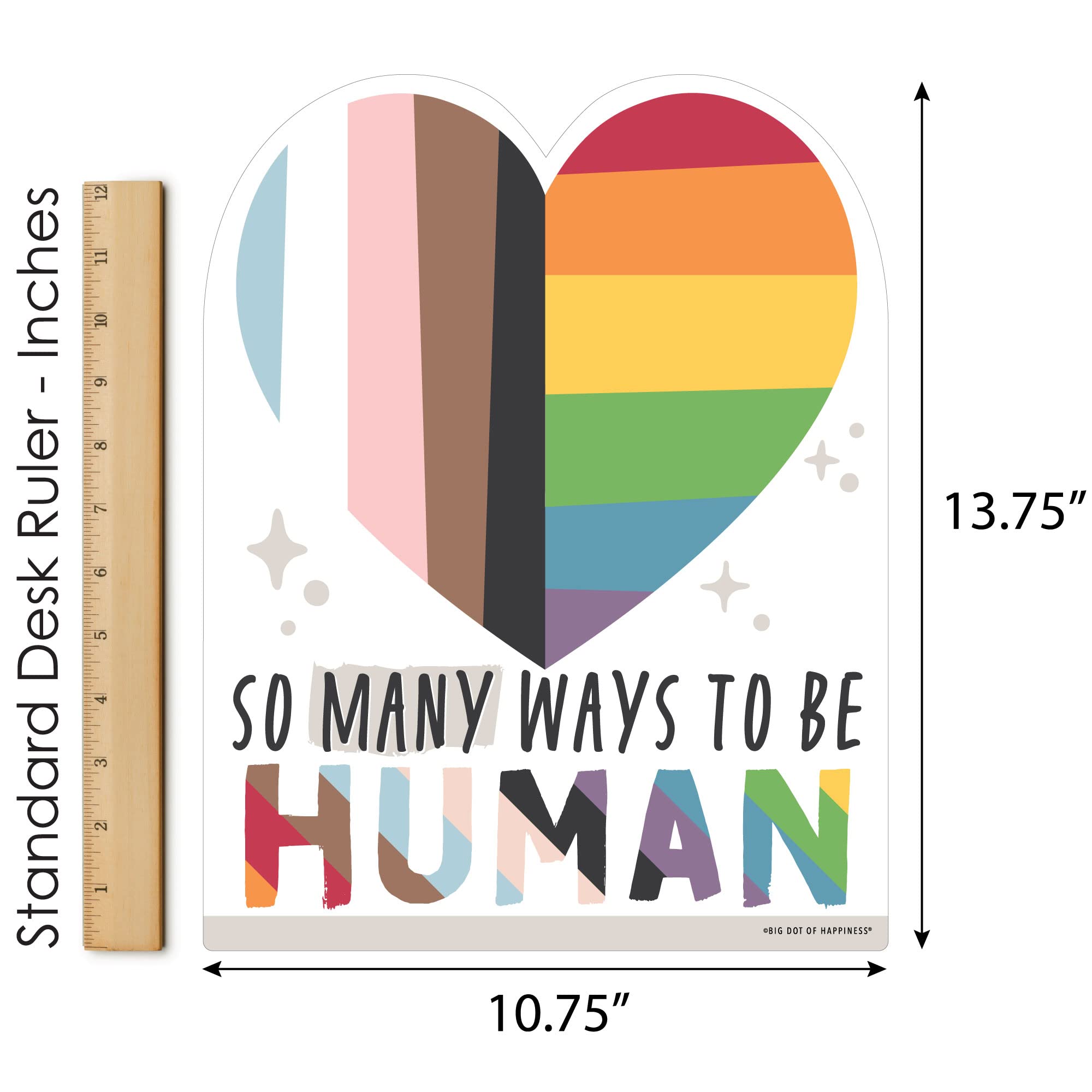 Big Dot LGBTQIA+ Pride Garten-Schild 'So Many Ways To Be Human' – Wetterfest