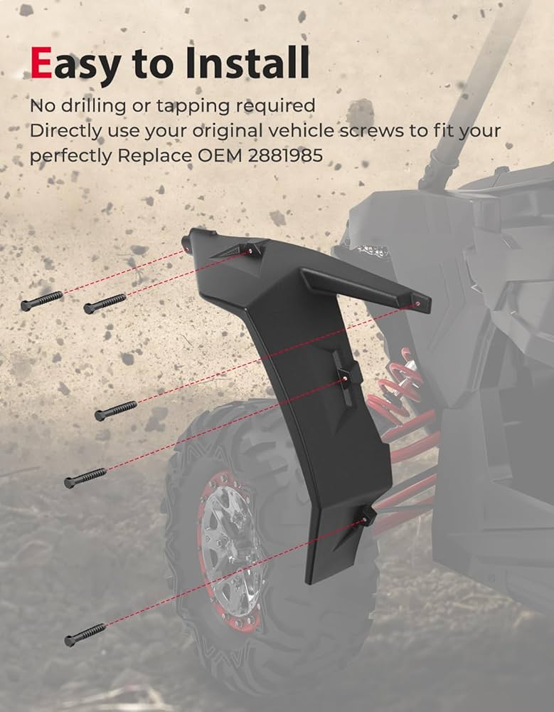 KEMIMOTO XXL Wider Fender Flares 2PCS Compatible with RZR