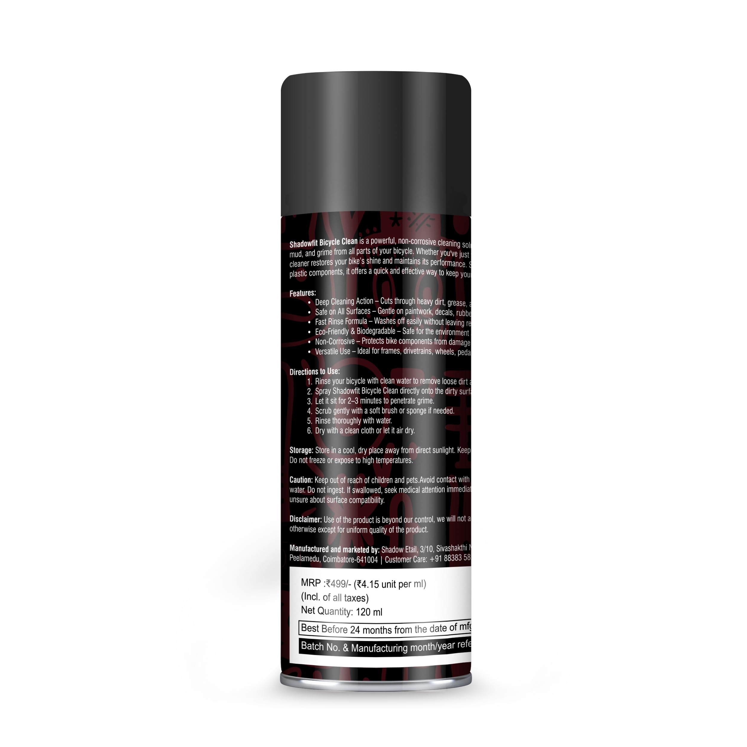 Bicycle Chain Cleaner Spray | Powerful Bike Degreaser | Removes Dirt, Grease & Rust | Deep Clean Formula for Smooth Ride | Boosts Chain Life & Performance | 120ml Pack of 1 | FORMULATION X2