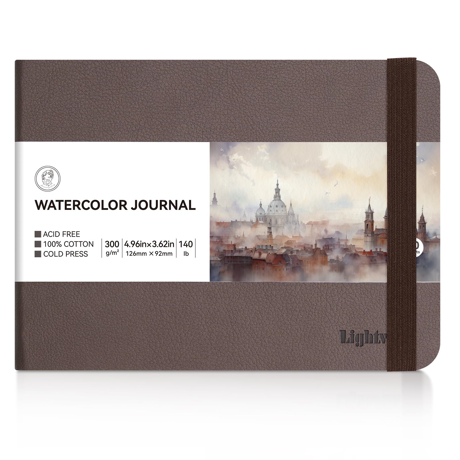 Lightwish Watercolor Journal, 100% Cotton Cold Press Small Watercolor Paper Sketchbook 4.96” x 3.62”