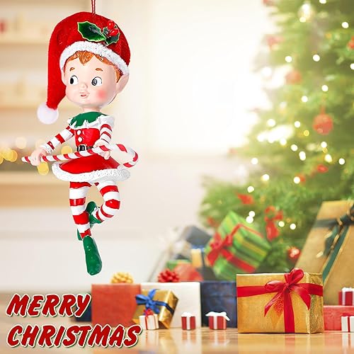 Miniatura 10 de Juego de 2 figuras de Papá Noel 2023, decoraciones navideñas de resina, adornos colgantes para árbol de Navidad, vacaciones, invierno, decoración