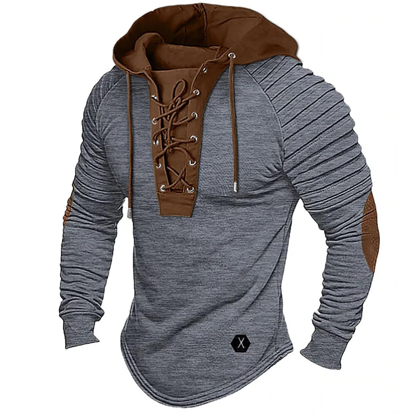 Vintage Hoodie Herren Mit Schnürung - Steampunk Kapuzenpullover Im Retro-Design