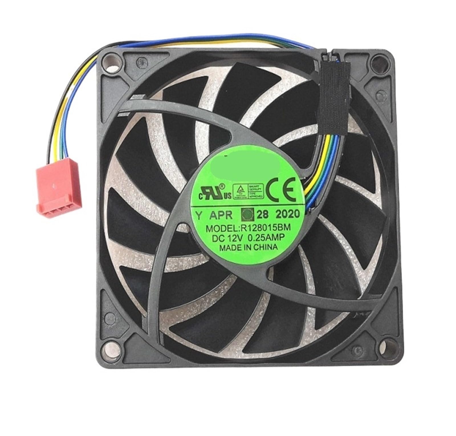 TYHUJKKL R128015BM 80mm 8cm PWM Fan 8015 4-Wire Speed Regulation Dual Ball Bearing DC 12V 0.25A