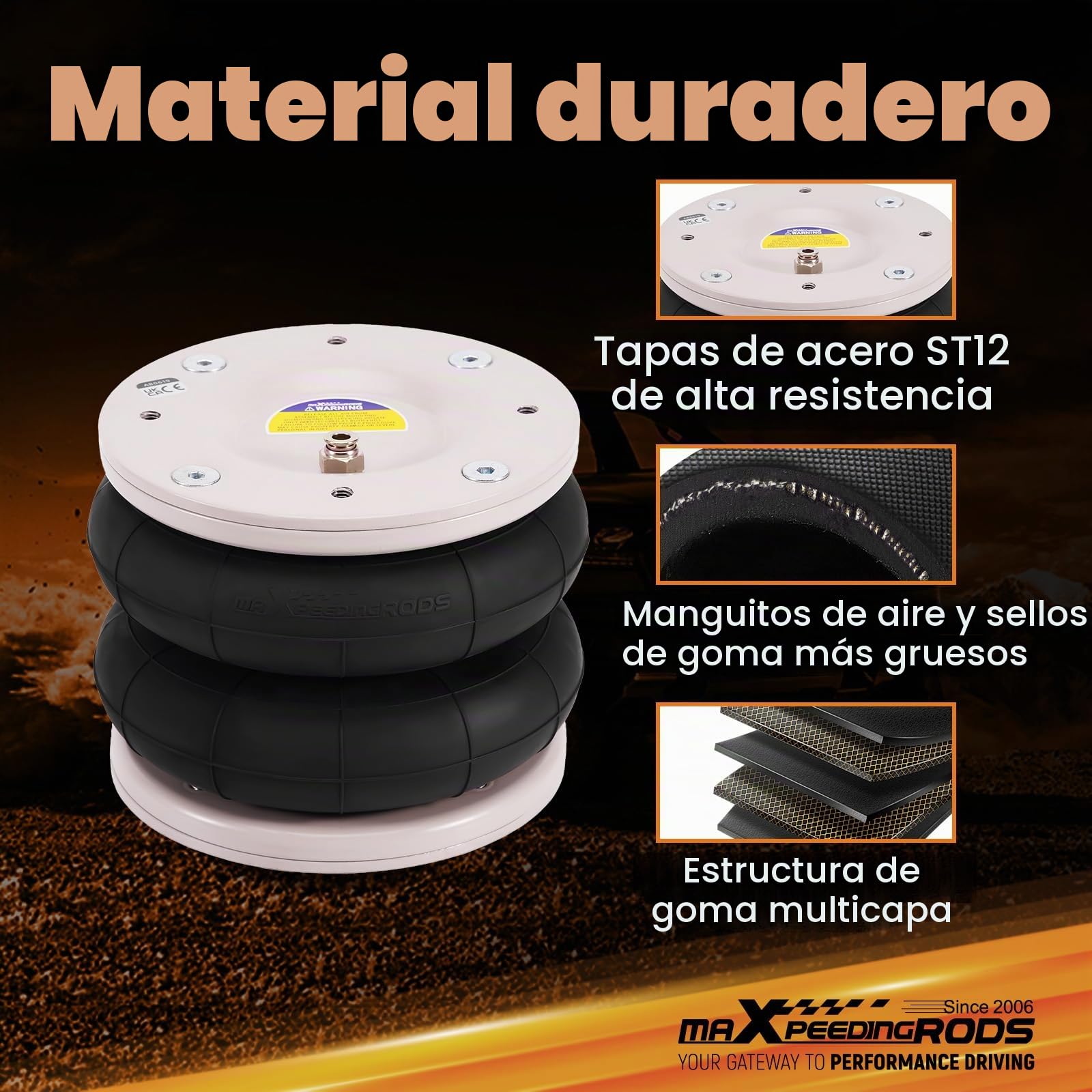 maXpeedingrods 2x Suspensión para Mercedes Sprinter 2006‑2020 | 12v Compresor, Monte Simple Trasero, TraccióN Tras./Del., Tubo 12m, ManóMetro Simple