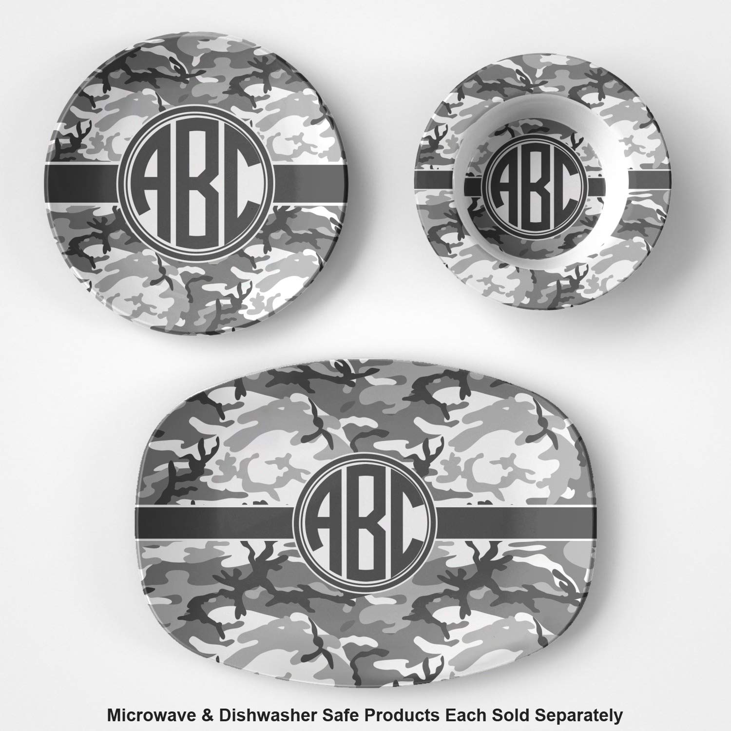 Personalized Camo Plastic Bowl - Microwave Safe - Composite Polymer