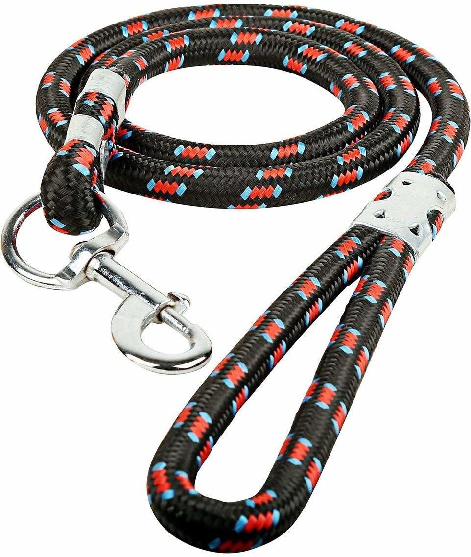 GuptasSons Stylish Nylon Durable Rope Training Leash for Small, Medium, Large, Giant Sized Dogs, with Strong Hook and Smooth Handle for Dogs Walk Tranning (Same Rope Color)