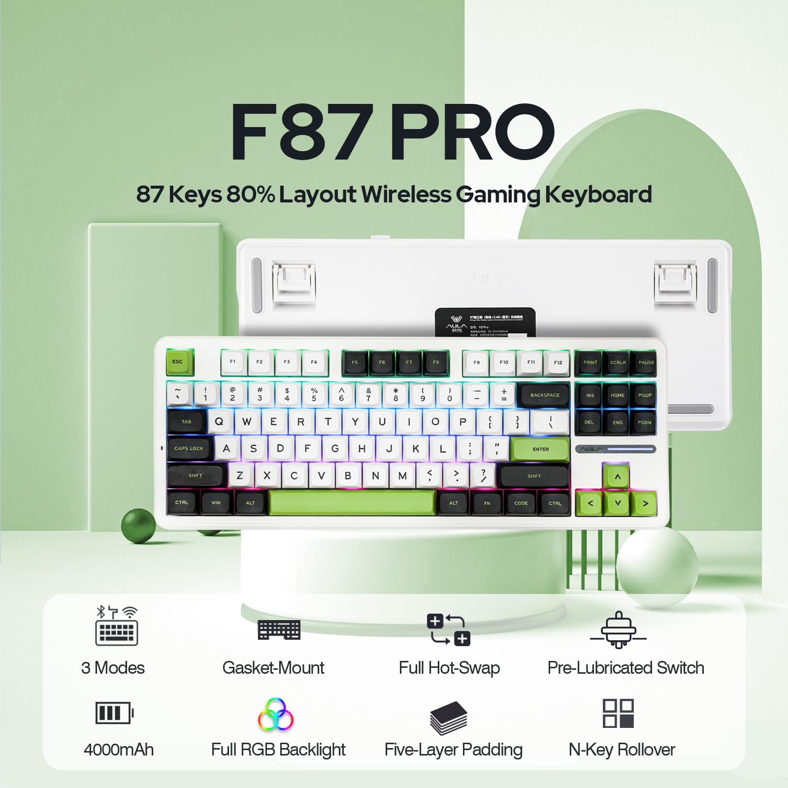 Amazon | EPOMAKER x Aula F87 Pro ワイヤレス ガスケット メカニカル 