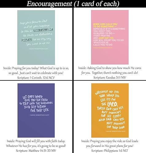 Miniatura 8 de Tarjetas de aliento (sin tarjetas repetidas) 24 tarjetas de felicitación cristianas/religiosas de diseño, surtido ~ Escritura en cada tarjeta
