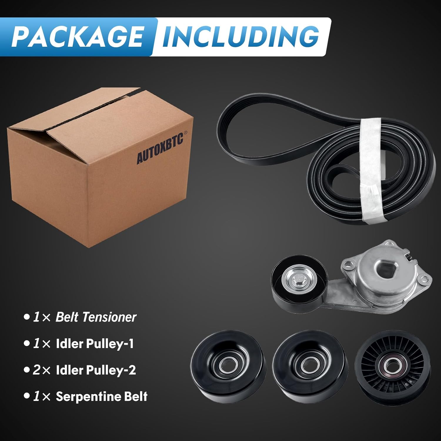 38274 Serpentine Belt Tensioner Kit with idler pulley Compatible with Ford Expedition 5.4L 09-14,Explorer 4.6L 07-10, F-150 4.6L/5.4L 05-06 09-10, Mountaineer 09-10, OE# 89263 38001 36157