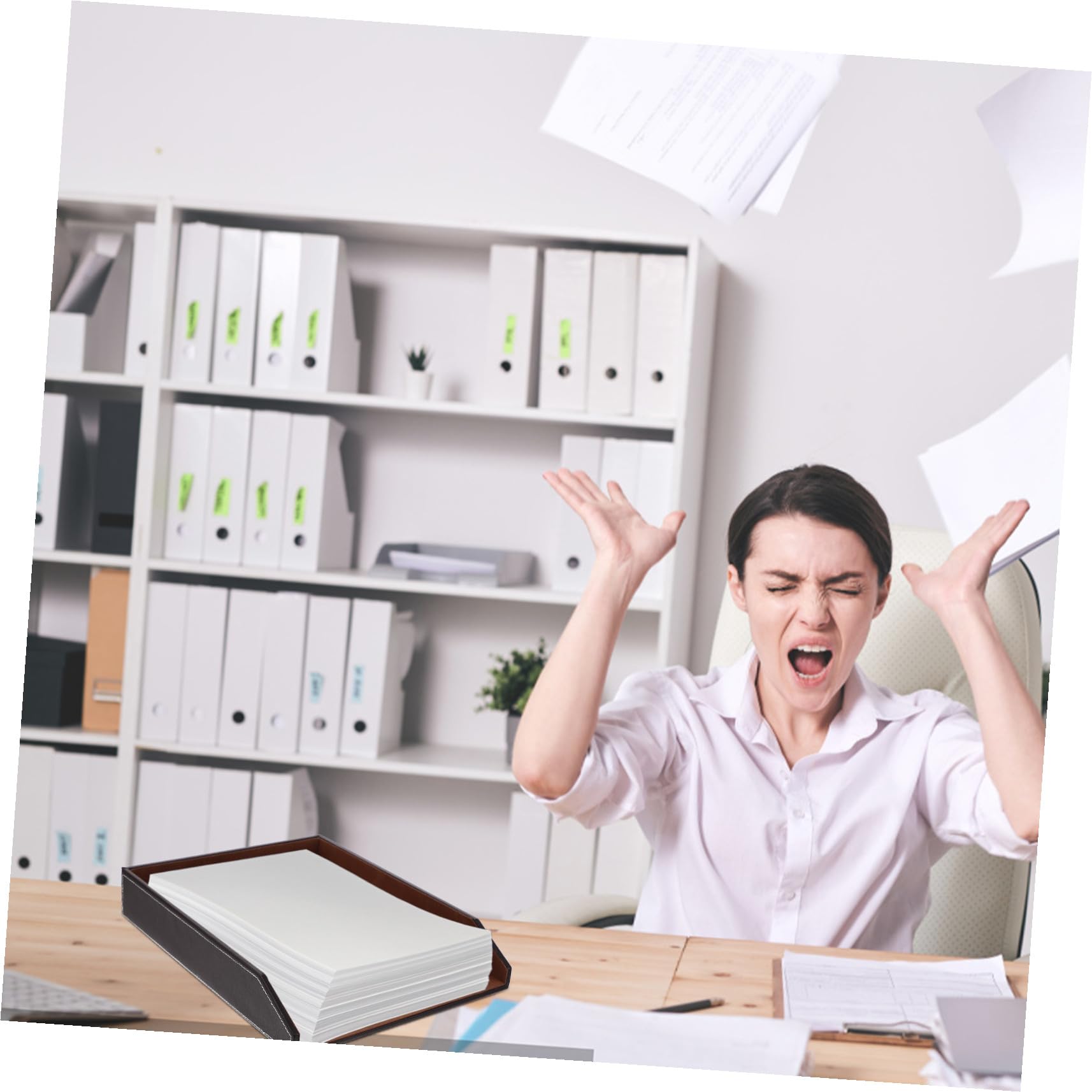 Schreibtisch-Papierablage, einlagiger Aktenhalter für Dokumente, Büro und Schule, stilvolles und funktionales Schreibtischzubehör