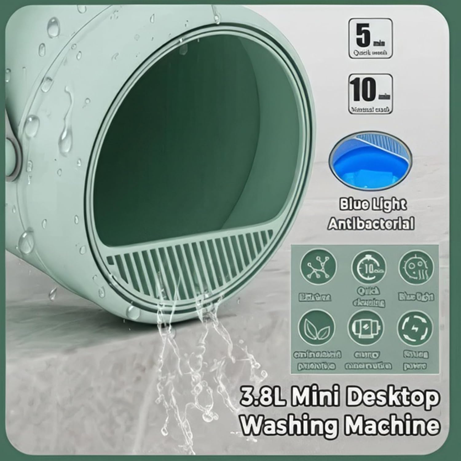 Mini Automatic Washing Machine Portable Socks and Underwear Washing Machine, 2024 New Portable Washing Machine, Deep Cleaning of Underwear, Baby Clothes and Small Clothes (Pink)