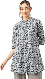 Printed Mandarin Collar top – Casual & Chic (S-3XL) Price In India