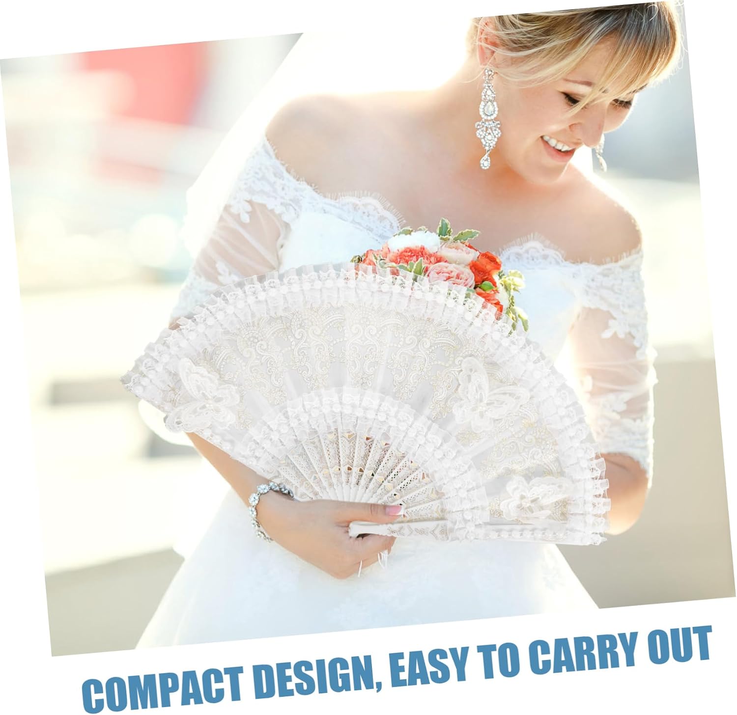 Vintage Lace Pearl Hand Fan for Women Elegant Folding Handheld Fan for Weddings Parties Cosplay and Summer Events Lightweight and Durable Design