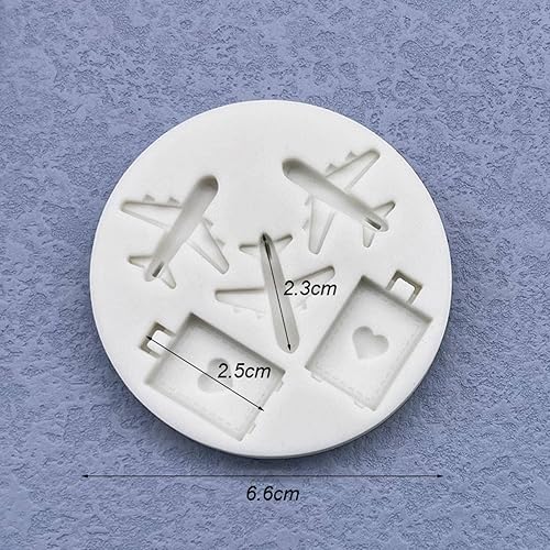 Miniatura 7 de Maleta de avión, molde de silicona para manualidades, herramientas de resina, molde para hornear, herramientas de decoración de pasteles