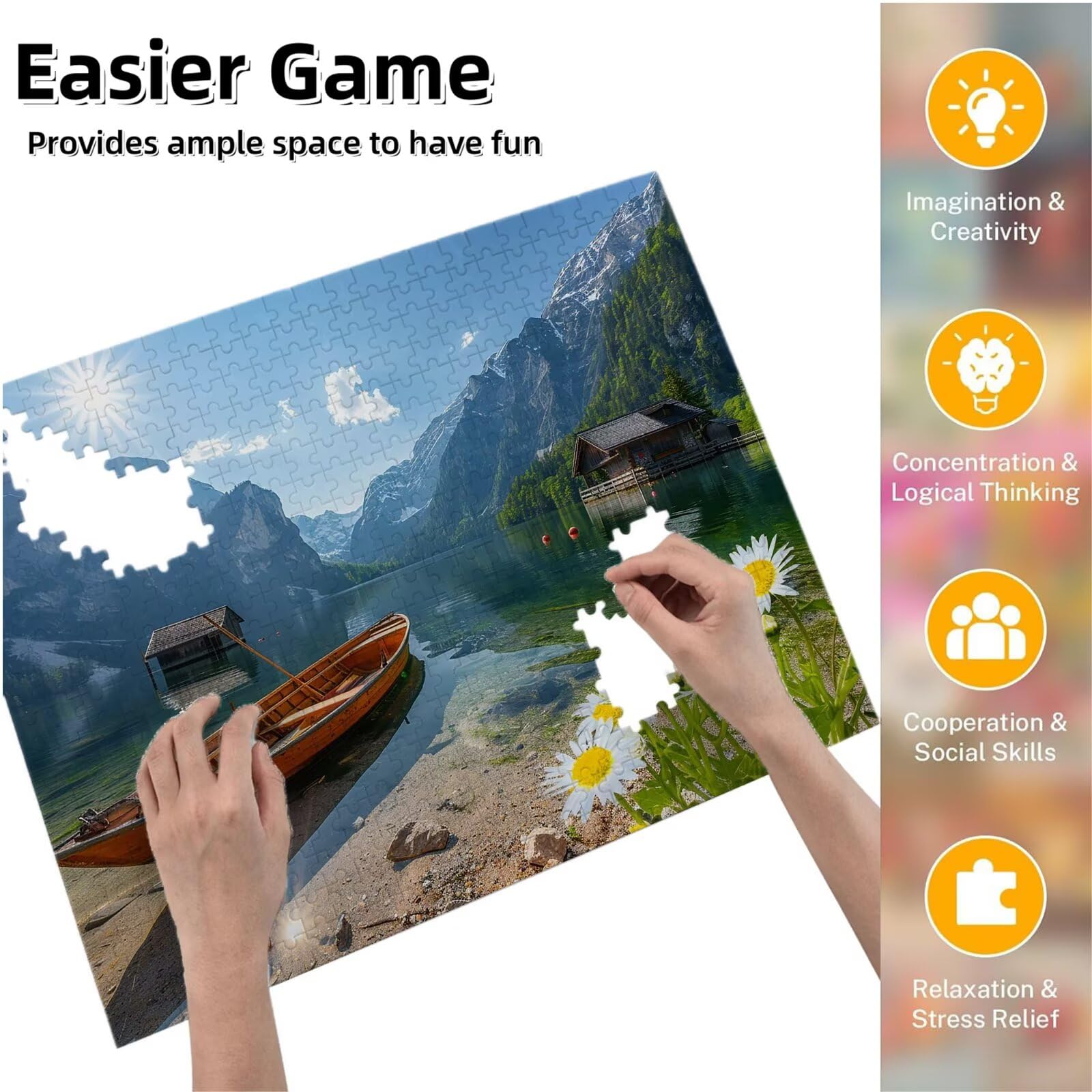 Jigsaw Puzzle, 1000 Pezzi Puzzle Classici, Nave Puzzle Rilassamento Intelligence, Mpossibile Difficile Puzzles impegnativo per adulti Puzzles per Gioco Familiare, Regalo per Amore Amico Molo 1 K0F-19