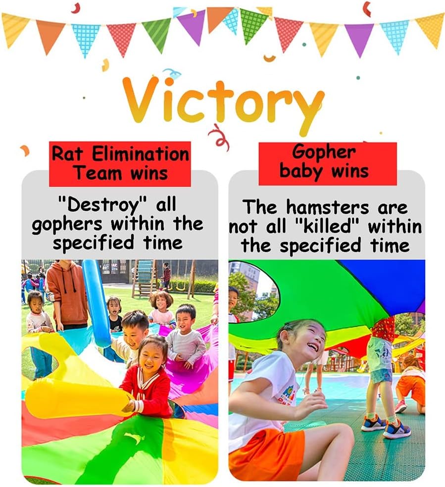 Play Parachute Whack-a-mole Games, School/Company/Party Games, Kids & Adults Agility & Coordination Outdoor Games Parachute Paracaídas(6m/19.6ft)