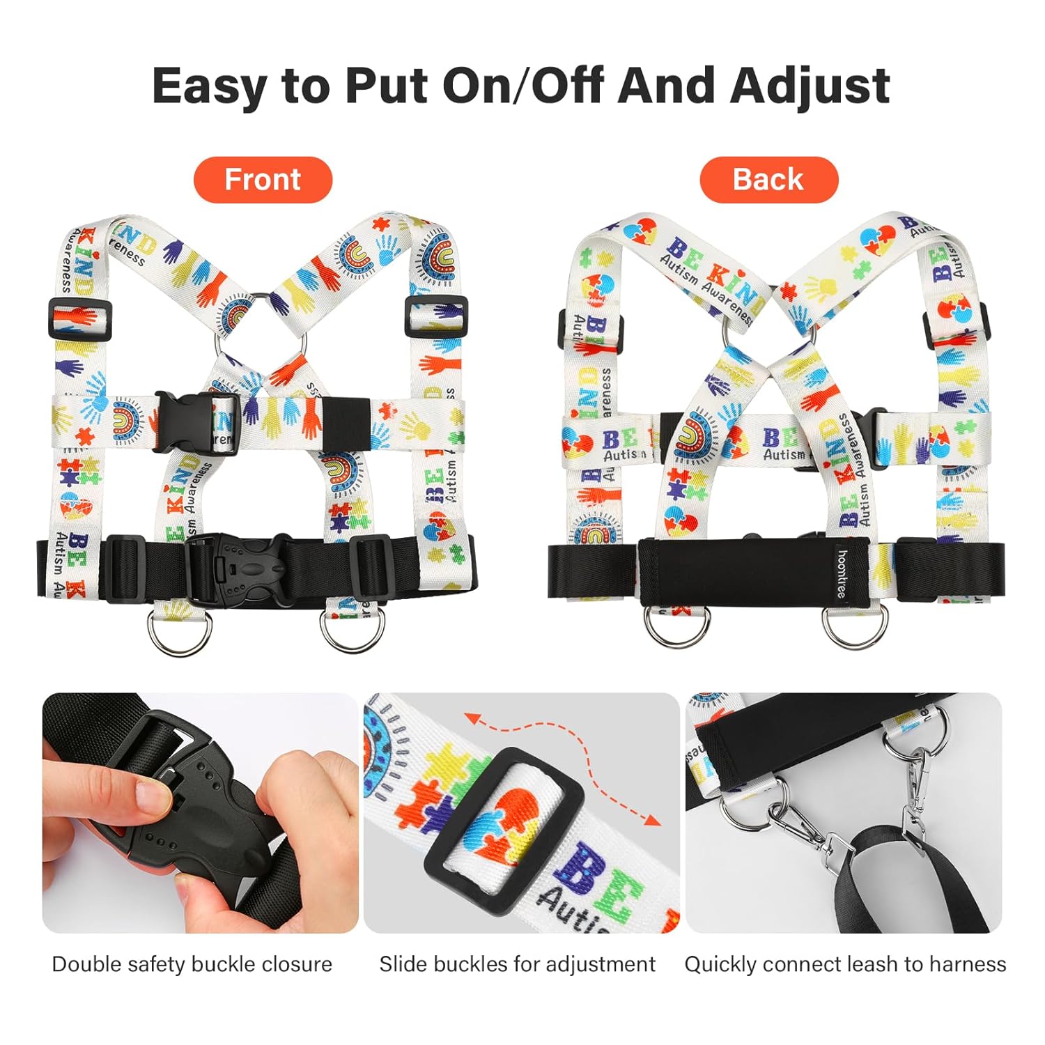 Safety Walking Harness and Leash for Autism & Special Needs Kids Ages 6-12 with Easy-Adjust Tether + Emergency Grab Handle for Wandering Prevention & Calm Outdoor Adventures