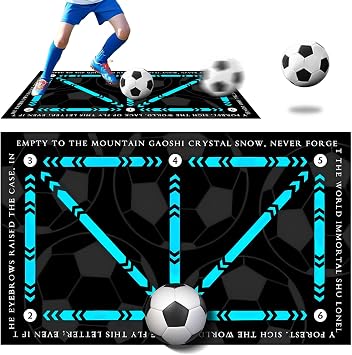 Football Training Mat, Soccer Trainningmat for All Levels, Non-Slip Silent Gymnastics-Mat, Footstep Training Equipment for All Ages to Improve Speed, Strength, and Coordination