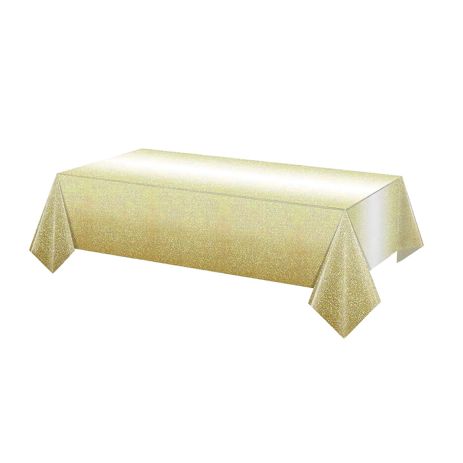 Ombre Tablecloth DIY Rectangular Table Cover for Kitchen Dining Room Camping Gold-image-38