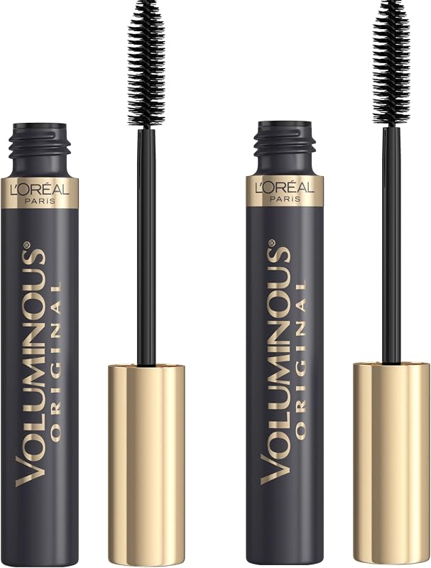L’Oreal Paris Original Voluminous Mascara, Building Mascara Volume and Length Formula, Washable, Black, 0.26 Fl Oz., 2 Count