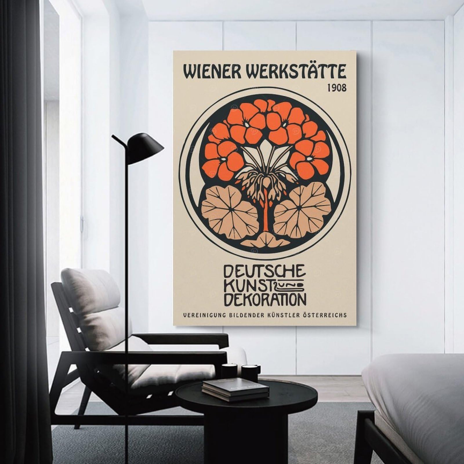 Junmoney Canvas Wall Picture Wiener Werkstätte, 24x36inch(60x90cm), for Front Hall, Corridor Or Welcome Spaces, Decorative Wall Art for Narrow Spaces