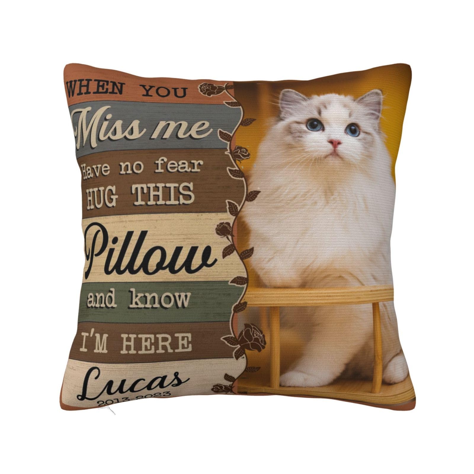 Rifyta Dog Memorial Gifts Personalised Dog Gifts Pet Memorial Gifts Pet Bereavement Gifts Personalised Cushions with Photo Two-Sides Printed Cushion Covers (style 11)