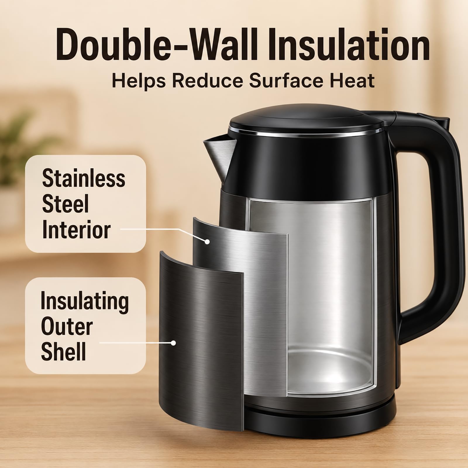 Mecity Electric Kettle - Touch Screen & Stainless Steel -5