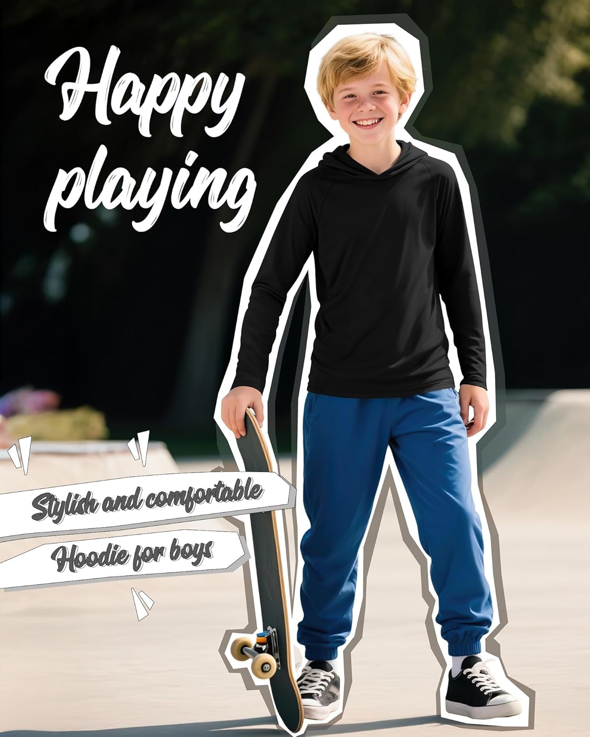 3 Pack Boys Hoodies Kids Long Sleeve Athletic Workout Cotton Blend Sweatshirts Casual Pullover Shirts(ages 6-18) - Image 4