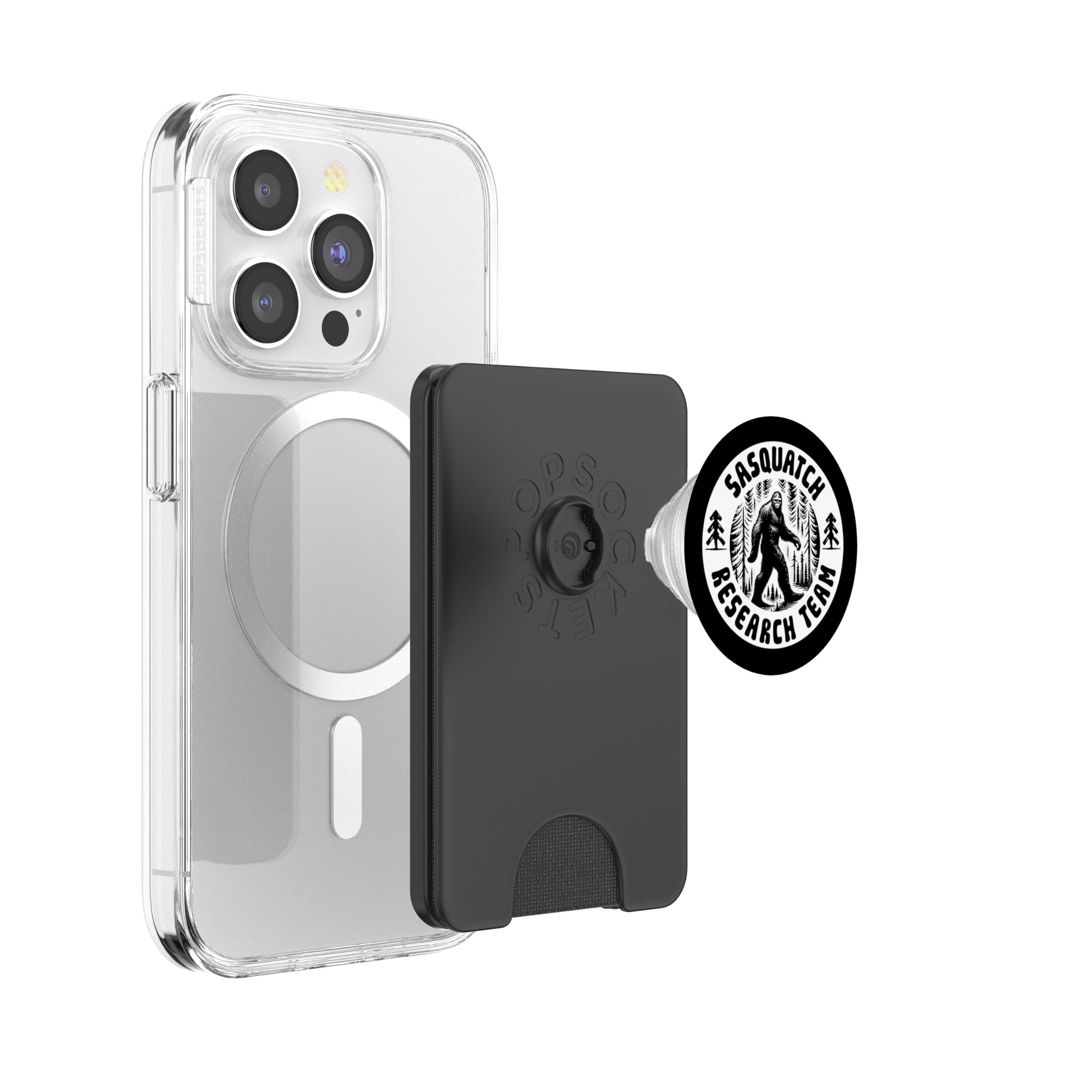Sasquatch Research Team - Bigfoot Forest Walk PopSockets PopWallet for MagSafe, Black - Image 3