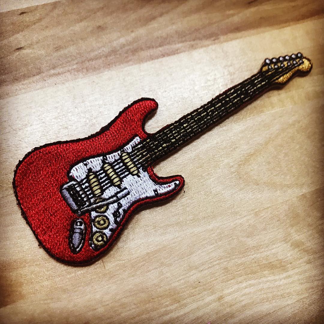 Elektro Gitar #1 İşlemeli Yama Ütülü Rock Roll Müzik Aleti Amblemi