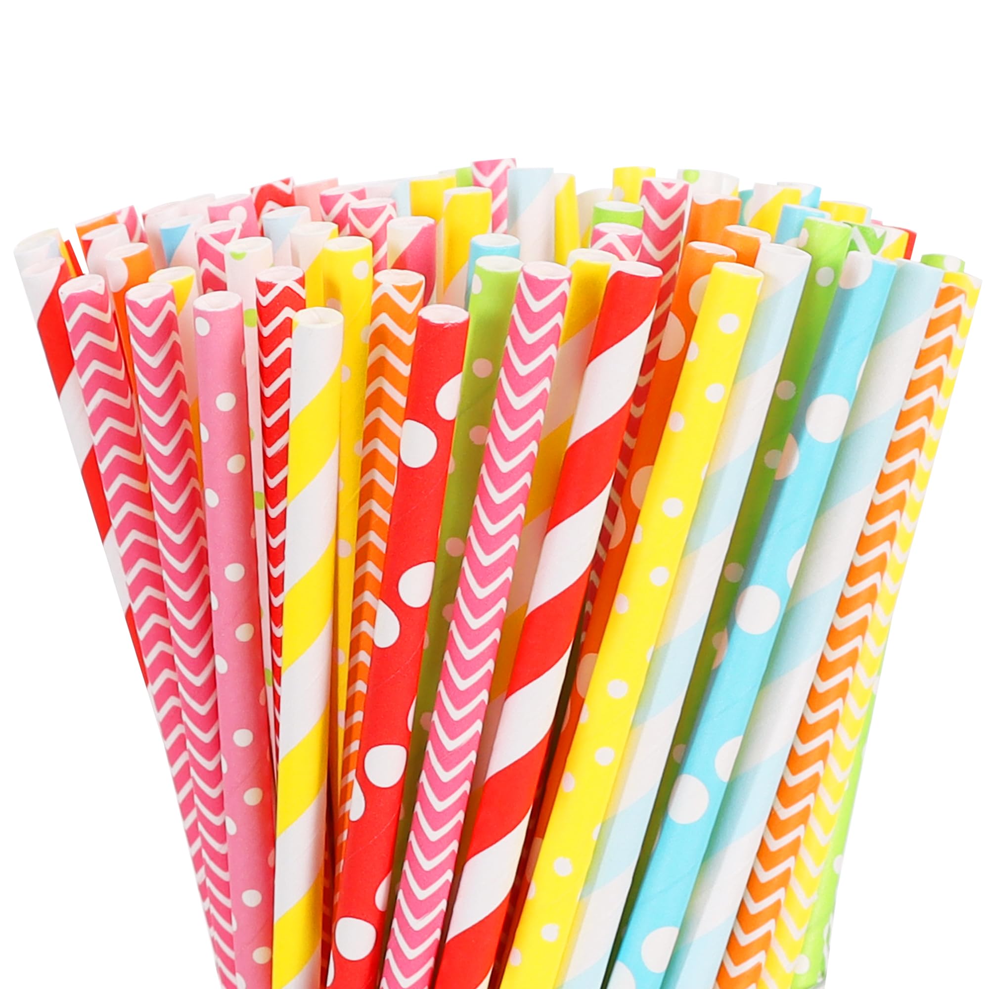 Pailles en papier pour cocktail et fête prénuptiale colorée