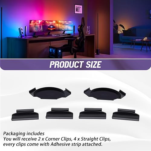 Miniatura 3 de Soportes para tira de luz degradado Philips Hue Play, clips de montaje compatibles con tira de luz de gradiente Philips Hue Play de 55/65/75