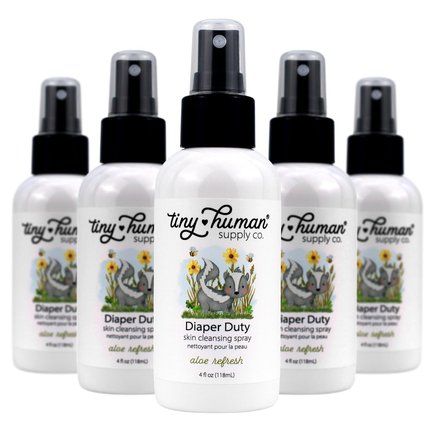 Diaper Duty Diaper Area Wash 4oz (5 Pack), Orange Blossom & Aloe, Gentle Cleansing Spray for Cloth Diapers, Calming & Soothing