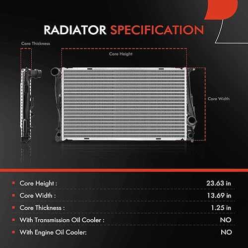 Miniatura 2 de A-Premium Conjunto de radiador de refrigerante del motor compatible con BMW 135i 2008-2013, 135is 2013, 335i 2007-2011, X1 2013-2015, Z4 2012-2016,