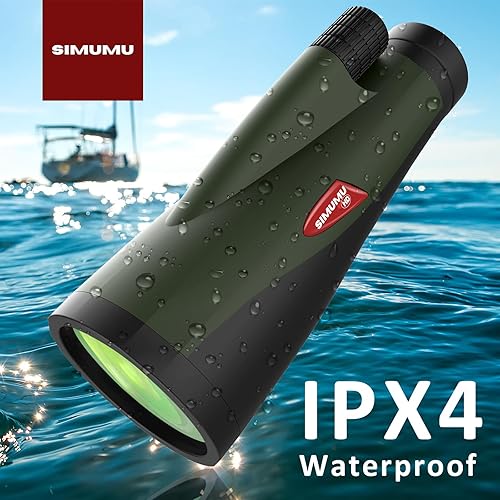 Miniatura 5 de SIMUMU Telescopio monocular de alta potencia de 12 x 60 con adaptador de teléfono, ideal para caza, observación de aves y viajes, impermeable,