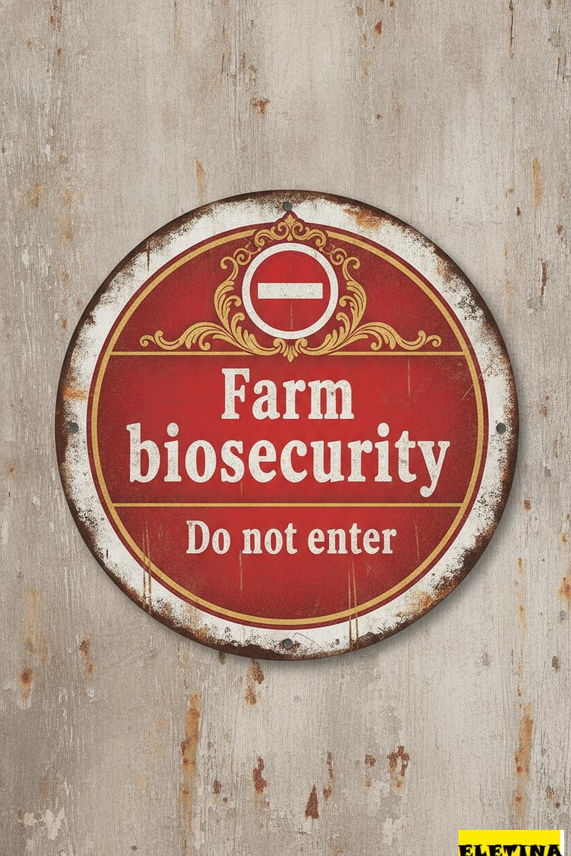 Personalized Sign for Man Cave Farm Biosecurity Do Not Enter Safety Aluminium Metal - 8x12 Inch Private Property Decorative